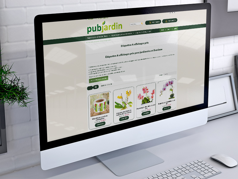 site internet Pub Jardin B2C Communication création site web publicité jardinerie pépinière commerce végétal