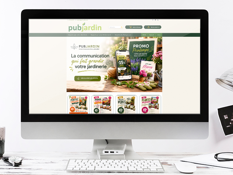 site internet Pub Jardin B2C Communication création site web publicité jardinerie pépinière commerce végétal